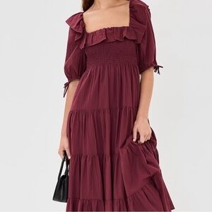EUC Hill House Corinne Nap Dress in Burgandy